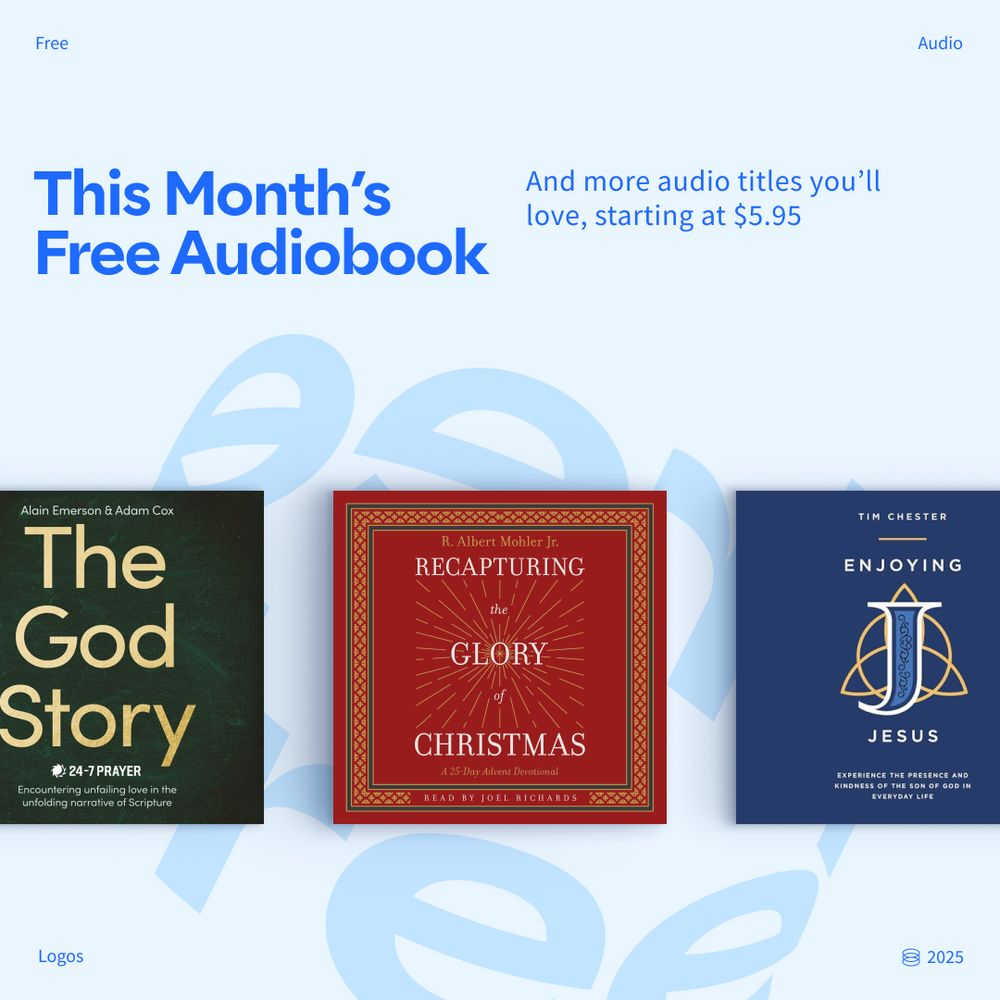 Promotional graphic for this month's free audiobook and other titles starting at $5.95.