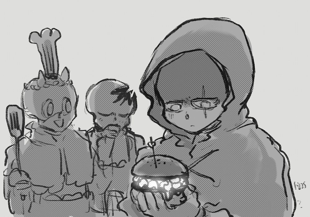 tfw your crush and/or superior made you a suspicious looking burger looking all proud of himself 