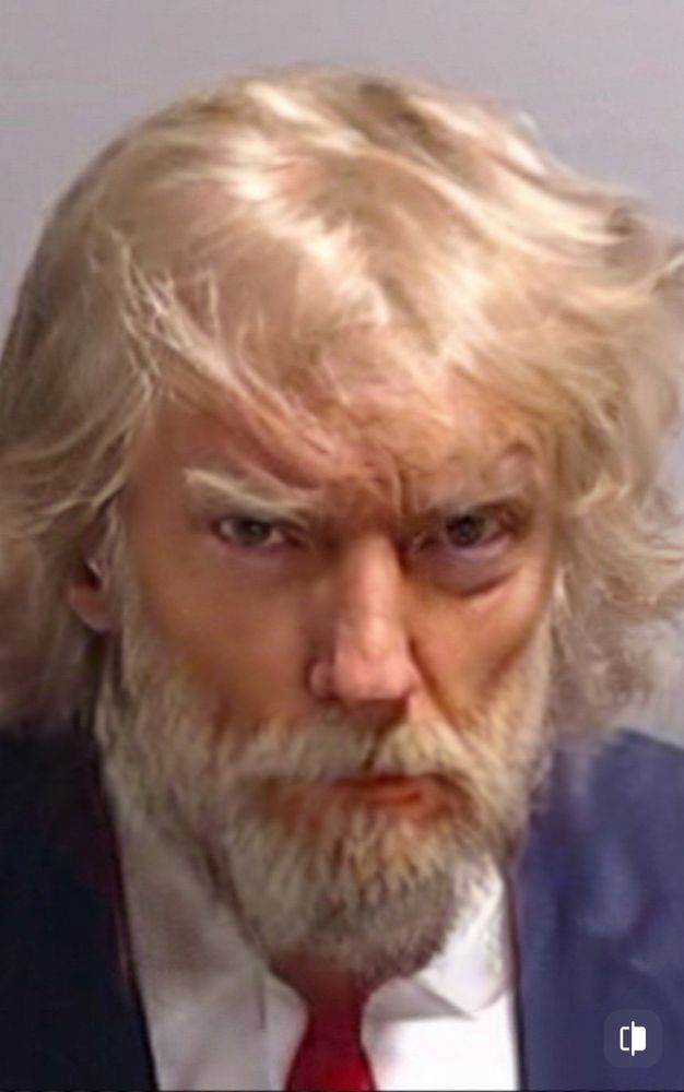 FaceApp of mugshot with beard and long hair
