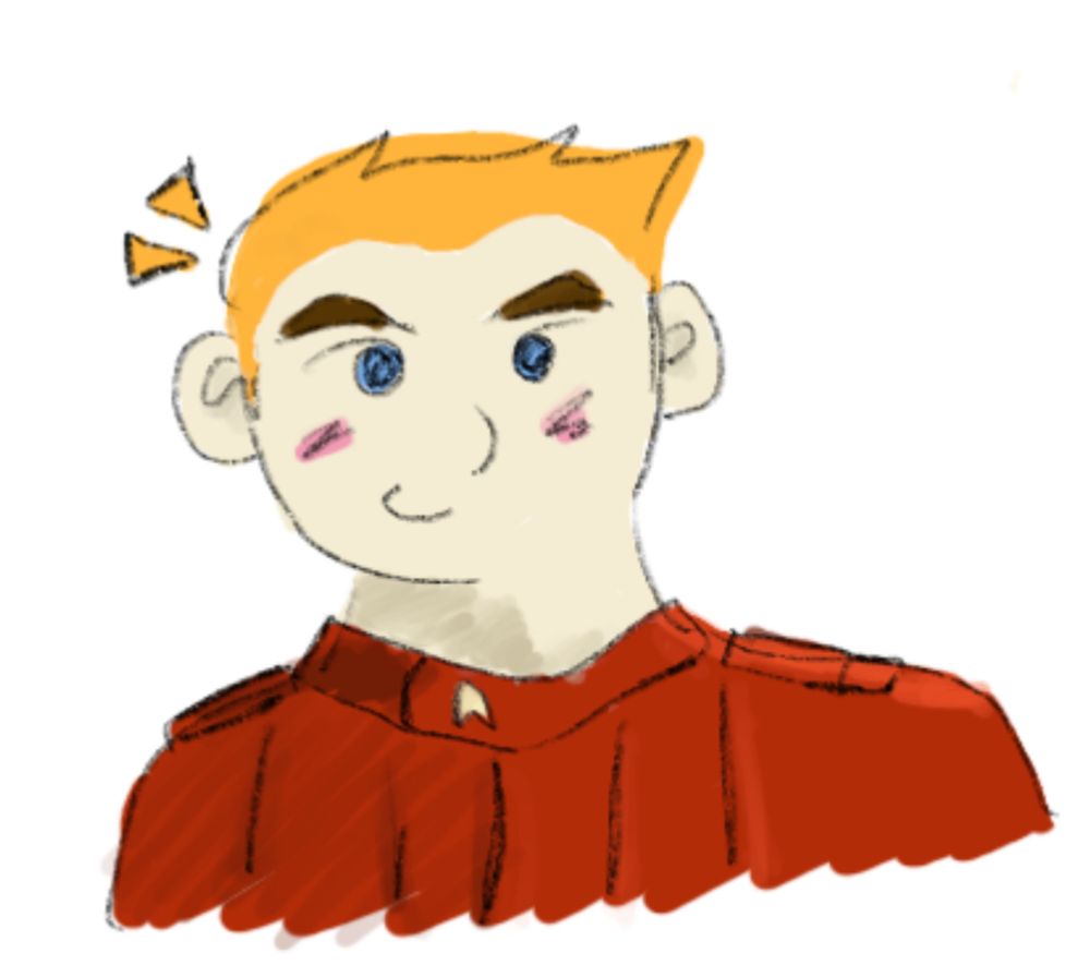 Doodle of AOS Jim Kirk in his Academy uniform