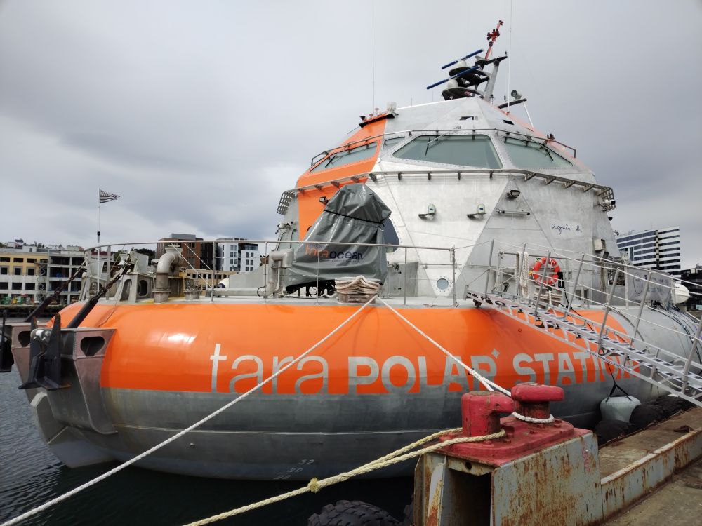Tara Polar Station tied to the pier in Tromsø harbour