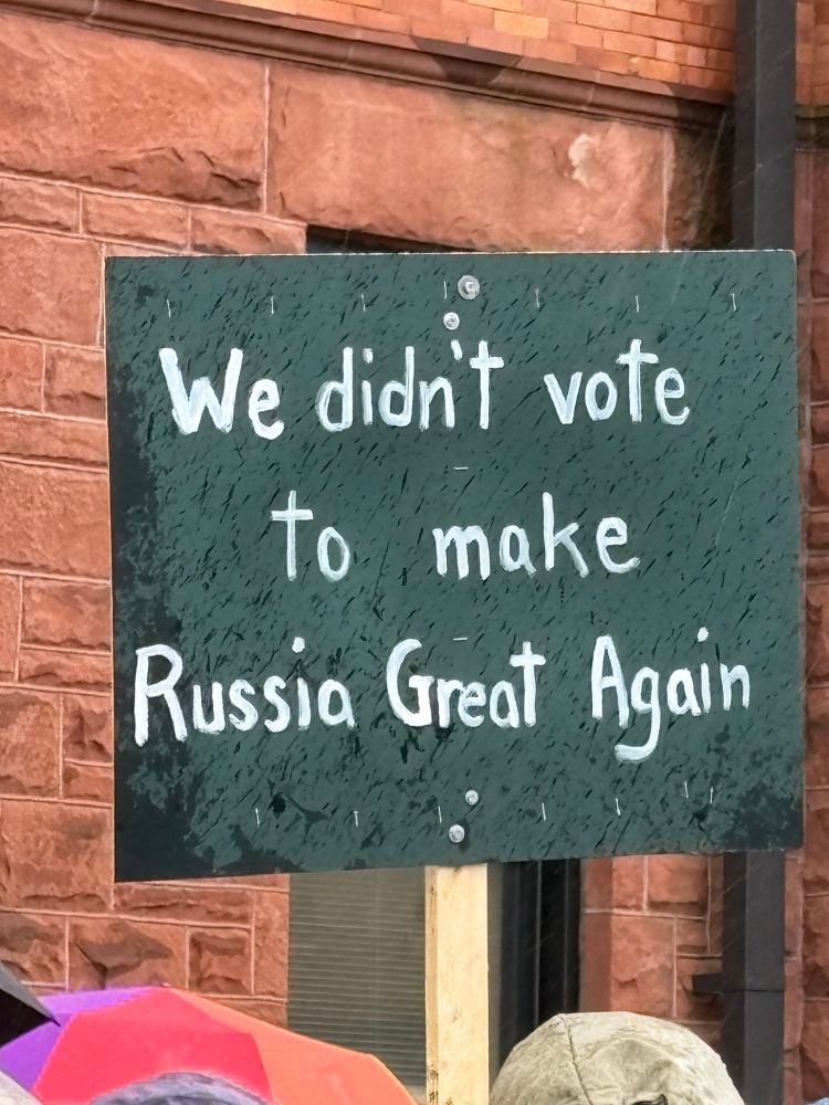 protest sign - We didn’t vote to make Russia Great Again. 