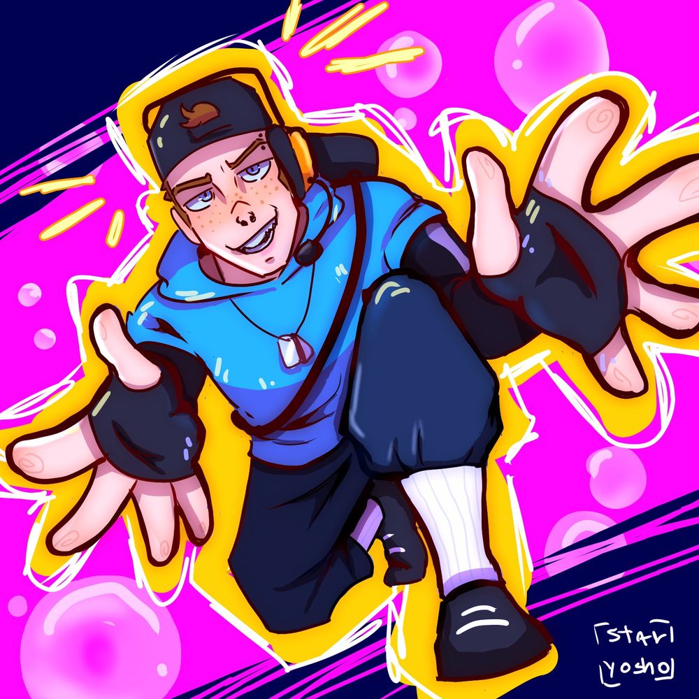 Blu Scout from tf2 with that 90s rapper pose 