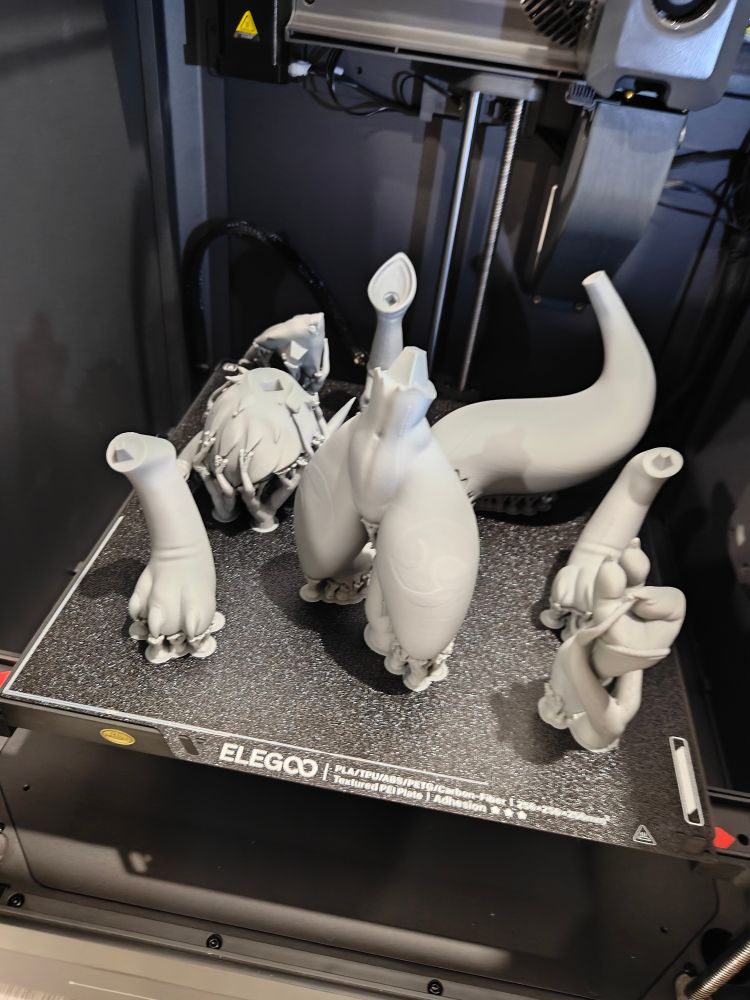 Renamon finished printing on a Centauri Carbon build plate