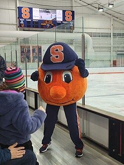 Otto the Orange at a Syracuse hockey game. 