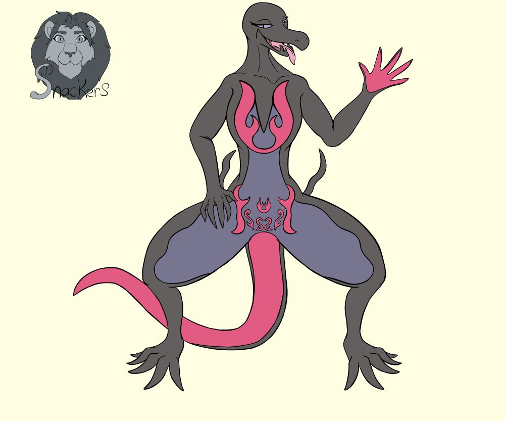 A front facing salazzle reference image 