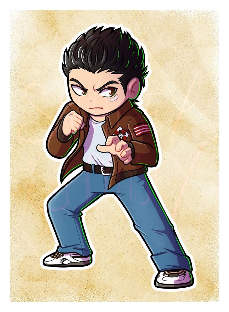 chibi style digital art of ryo hazuki from shenmue