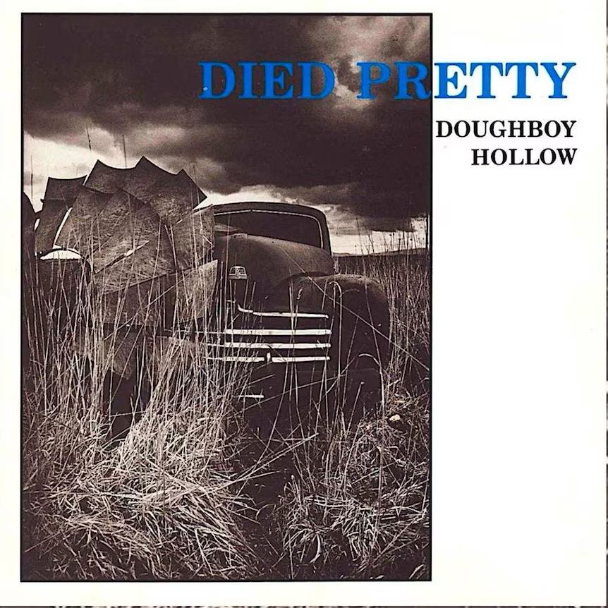 The cover of Died Pretty’s Doughboy Hollow album which shows an old car in a paddock 