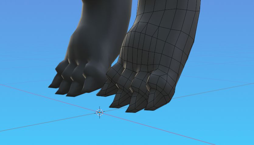 3d modeled dragon paw front legs