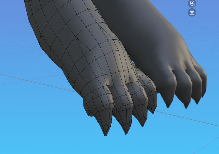 3d modeled dragon paw back legs