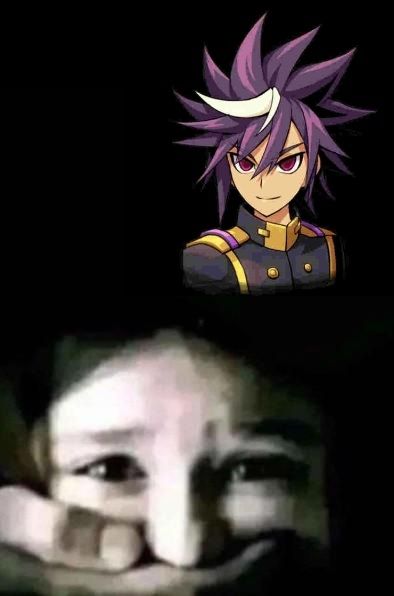 A meme image of a girl encased in shadow with a man's hand over her mouth, and an image of Nova from Azure Striker Gunvolt 1 above her, giving the impression that he's the one holding the girl hostage.