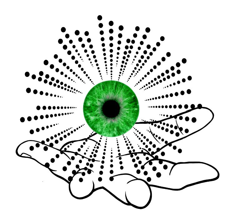 The Tribunal symbol: the extended hand and the all-seeing eye with the aura of TrinityNet