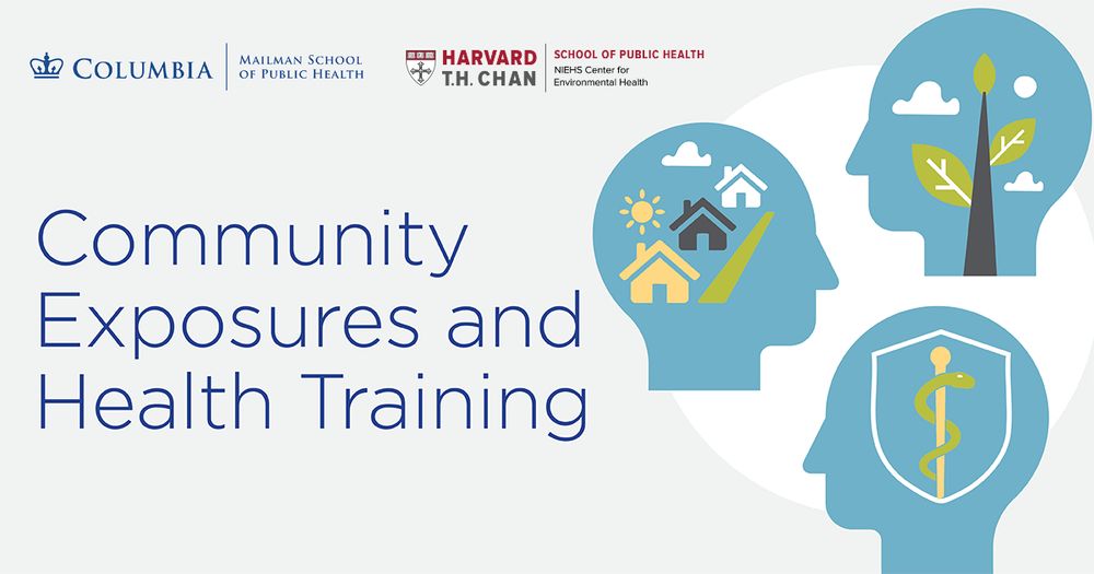 Community exposures and health training logo.