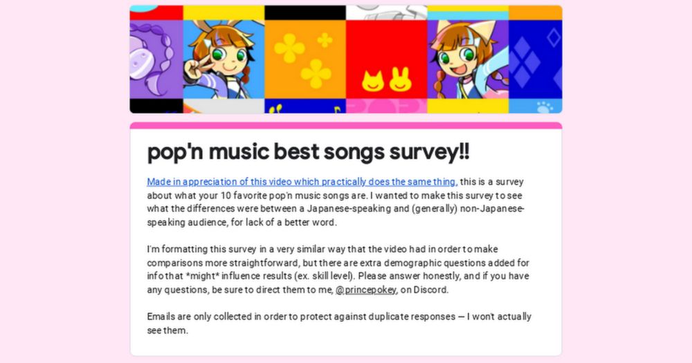 pop'n music best songs survey!!