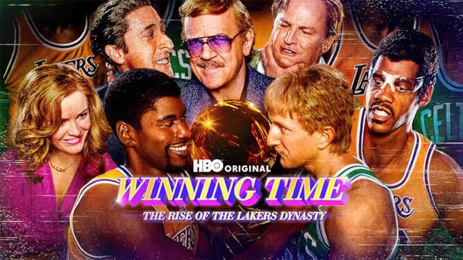 Poster for HBO TV series ´Winning Time’ starring John C. Reilly, Adrien Brody, Jason Clarke, Quincy Isaiah, Solomon Hughes, Hadley Robinson and Sean Patrick Small.