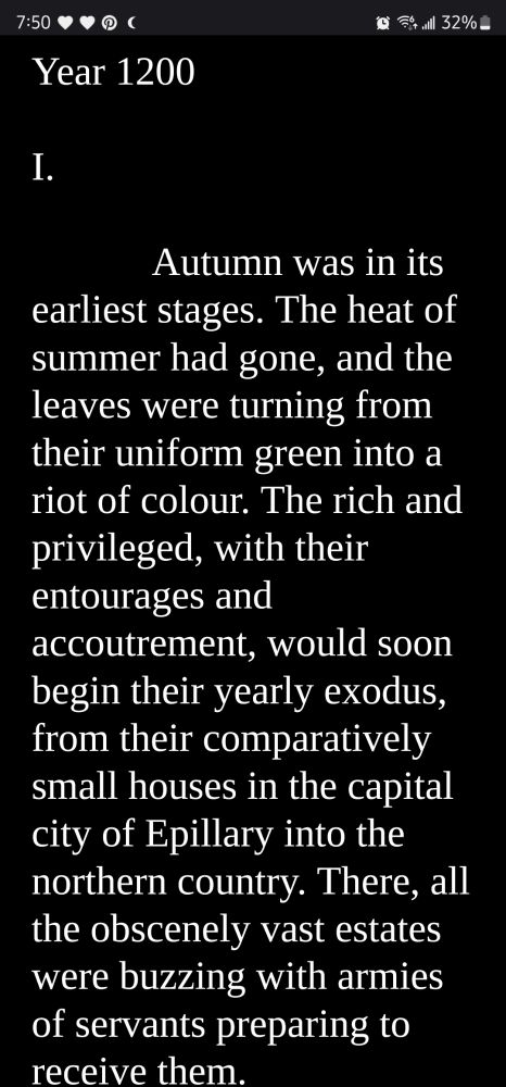 This is the first page of "Decorum, Volume 1" but forgive me if I don't transcribe it. If you are low or no vision, contact me through DM and I'll hook you up.