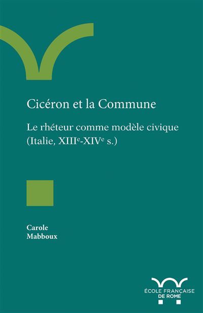Couverture du livre : titre, autrice et logo de l'Ecole française de Rome sur fond vert.