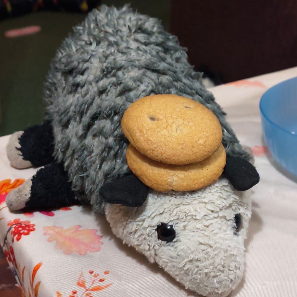 aby being crushed into a limp pile beneath the overwhelming weight of her greed (she has 2 cookies on her head)