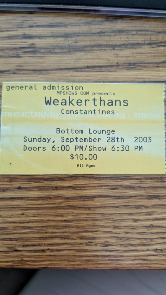 Weakerthans/CONS ticket 