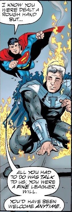 Superman tells Triumph that all he had to do was “talk to us…” and “you’d have been welcome anytime”.
What a load. If I was treated like crap from everyone, and then couldn’t afford an apartment, I’d be outright scared of asking for help. The League just SUCKS in this regard.