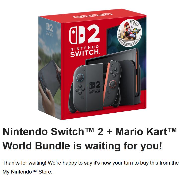 "Nintendo Switch 2 + Mario Kart World Bundle is waiting for you!"