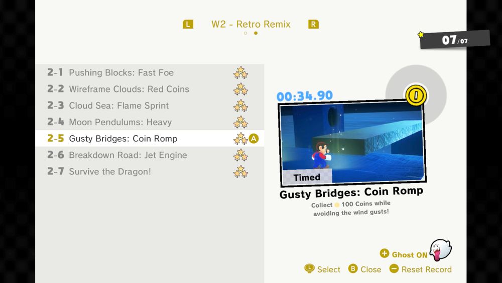 Level select for Super Mario Odyssey Mission Mode, level 2-5