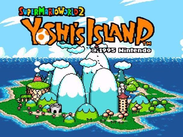 Super Mario World 2: Yoshi's Island title screen.
