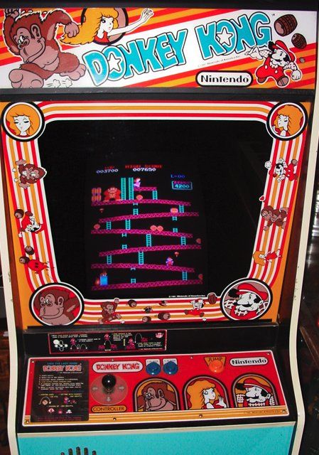 a Donkey Kong arcade cabinet.