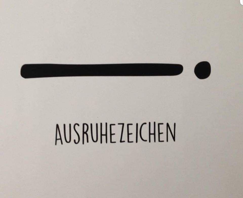 Liegendes Ausrufezeichen: das "Ausruhezeichen".