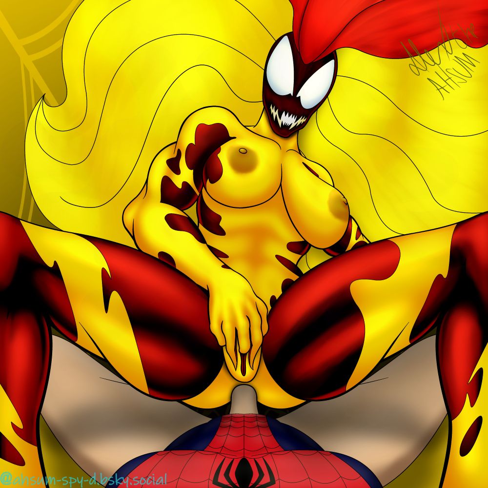 Scream fingering her pussy while Spider-Man does anal penetration