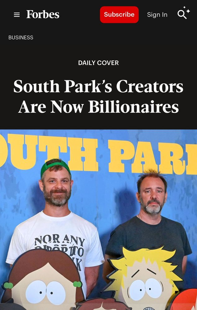 Matt Stone and Trey Parker of South Park are now Billionaires - Forbes