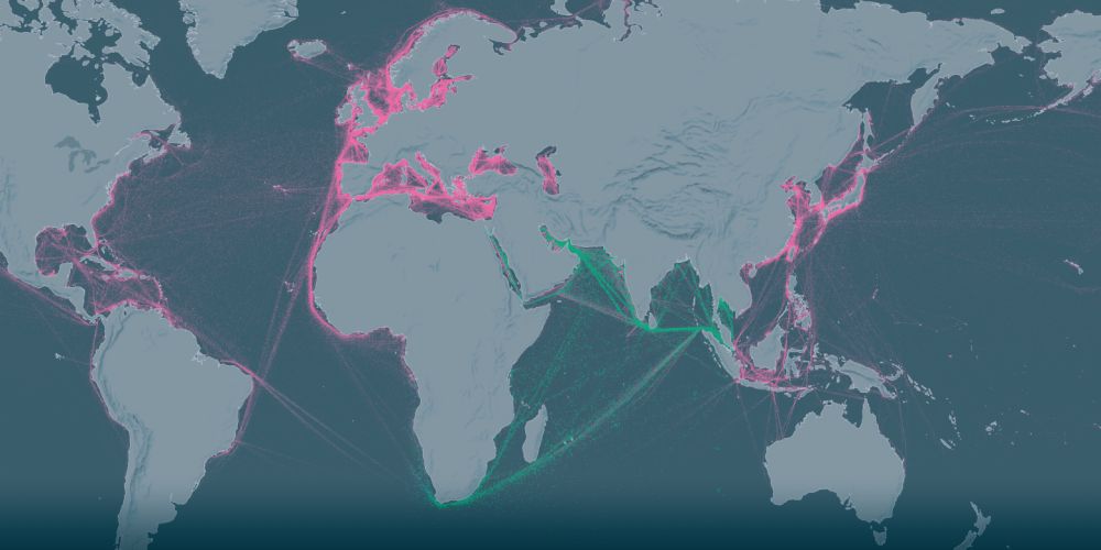 La carte des turbulences sur les grandes routes maritimes