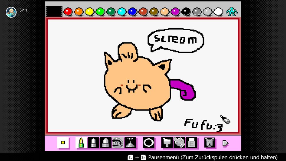 A happy scream tail I made in Mario Paint :3