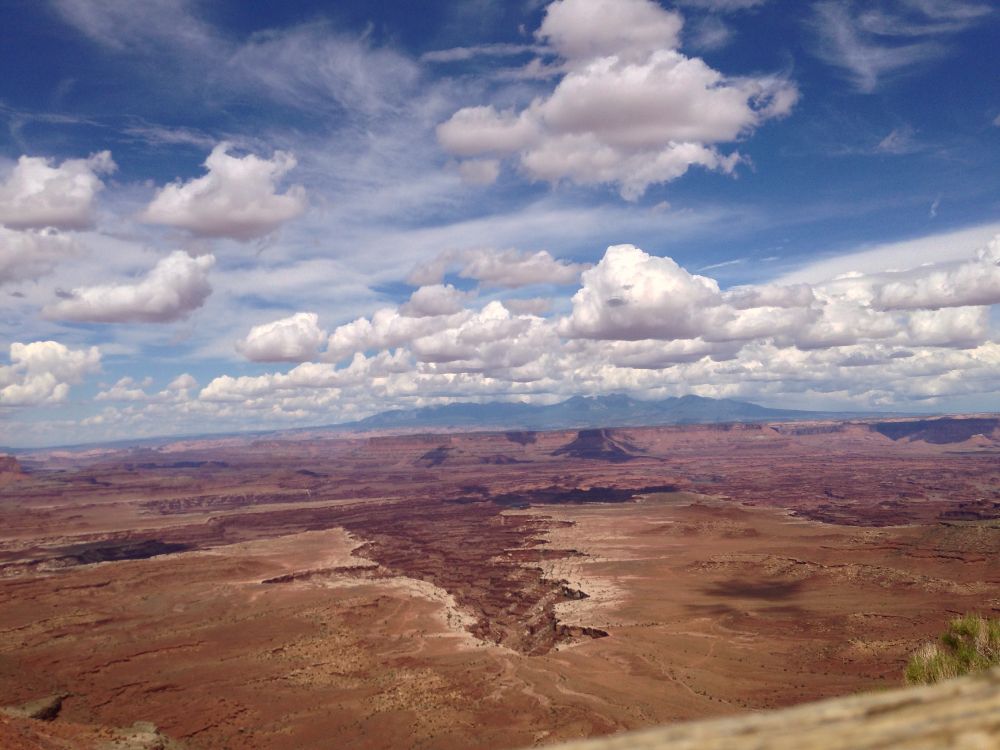 View of Canyonlands National Park. The view stretches out into infinity, with no humans in sight.