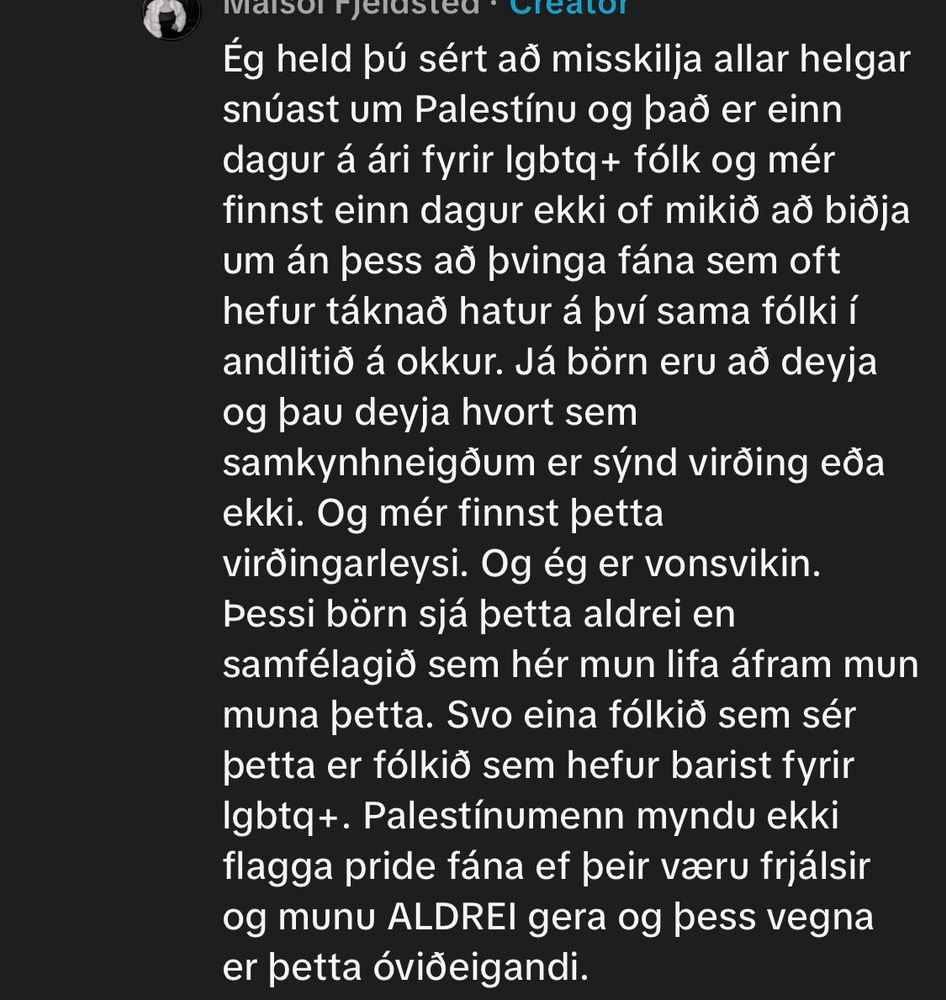 A “woke” influencer adding her unwanted straight opinion