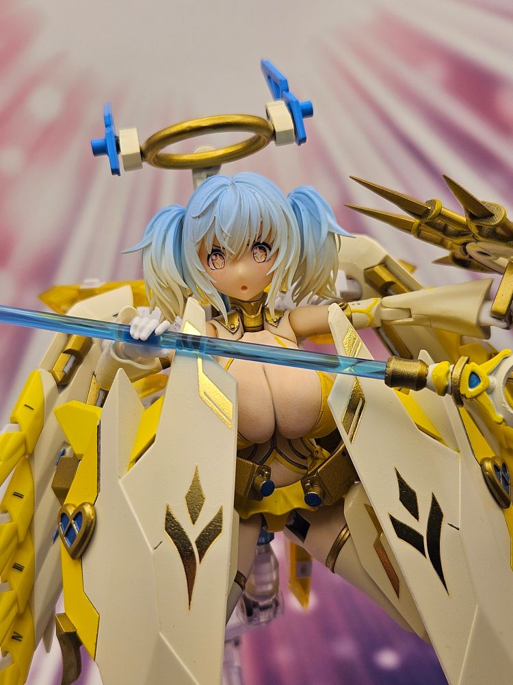 Another shot of Ginger. This time it is a more dynamic shot of her holding her staff sideways as if defending while moving backwards. Her front robes are clearly visible along with their golden adornments.