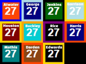 Steve Atwater
Eddie George
Malcolm Jenkins
Gary Garrison
Ken Houston
Terrell Buckley
Ray Rice
Walt Harris
Rashean Mathis
Thom Darden
Glen Edwards