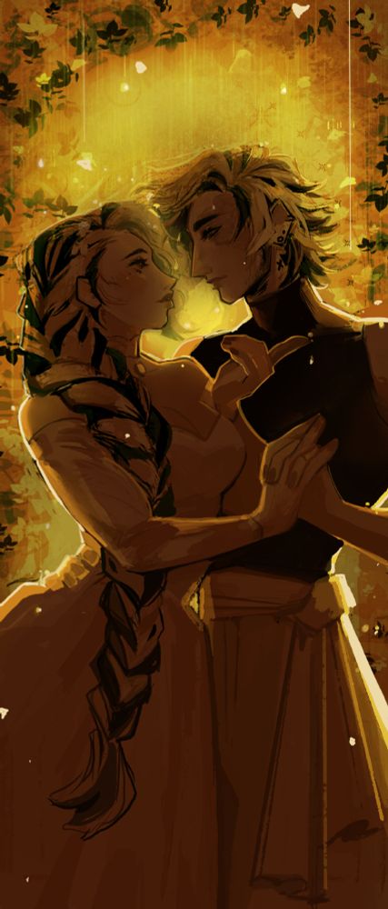 A couple taking shelter in an alcove as their marriage is interrupted in the dreamy summer glow of a sun shower
