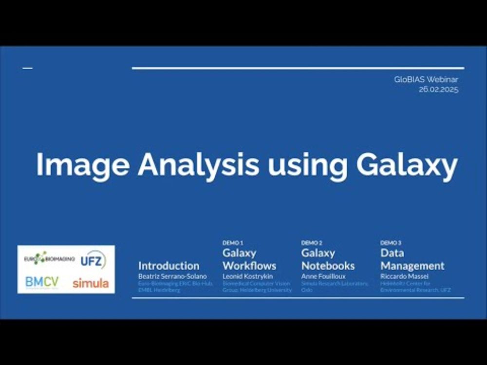 Image Analysis using Galaxy by B. Serrano-Solano, A. Fouilloux, L. Kostrykin, R. Massei