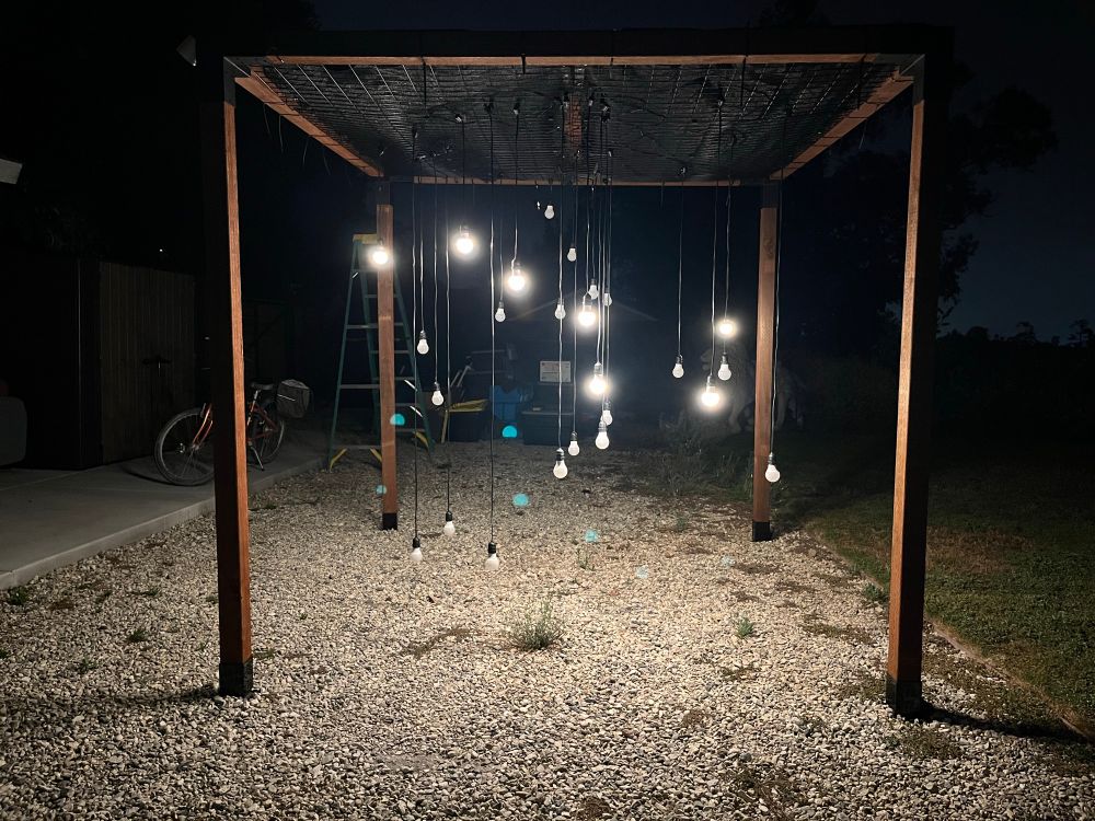 View of the Art piece showing the Big Dipper lit up. 