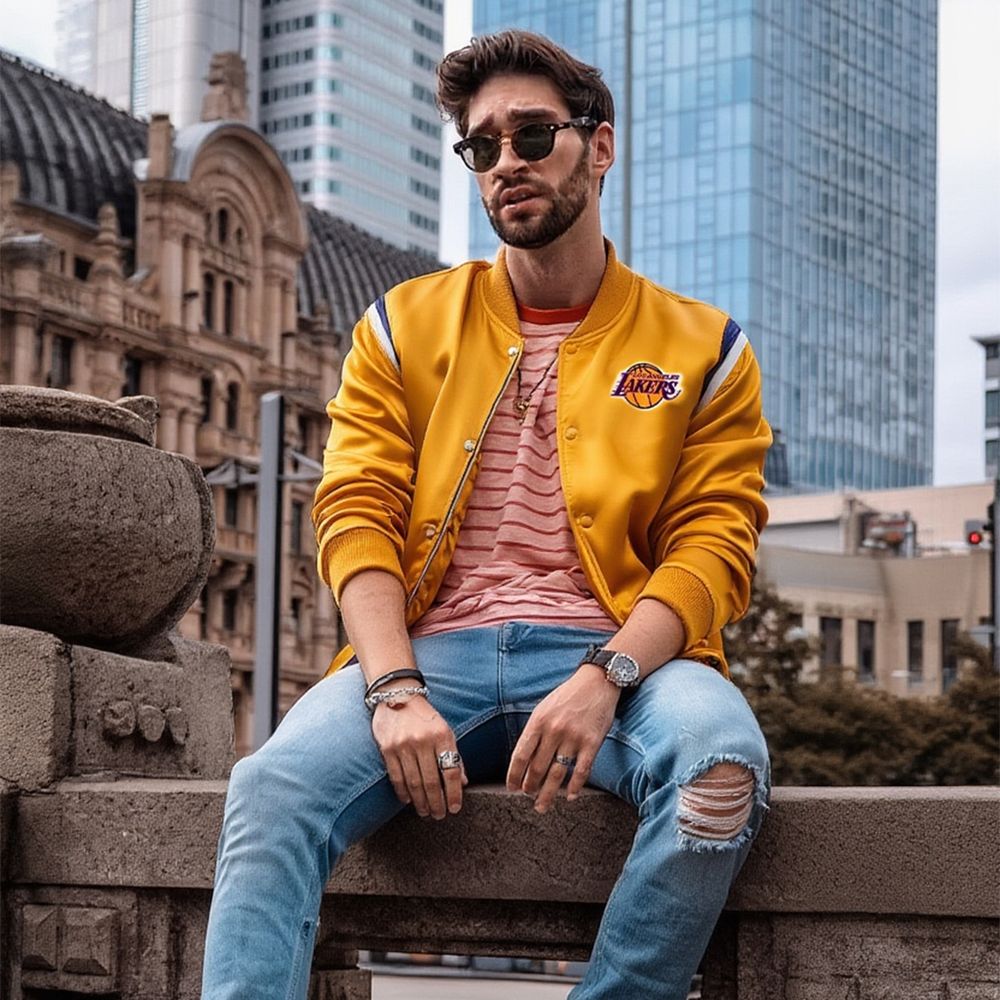 80s Los Angeles Lakers Satin Jacket