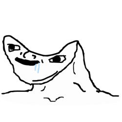 Drooling wojack meme with concave head