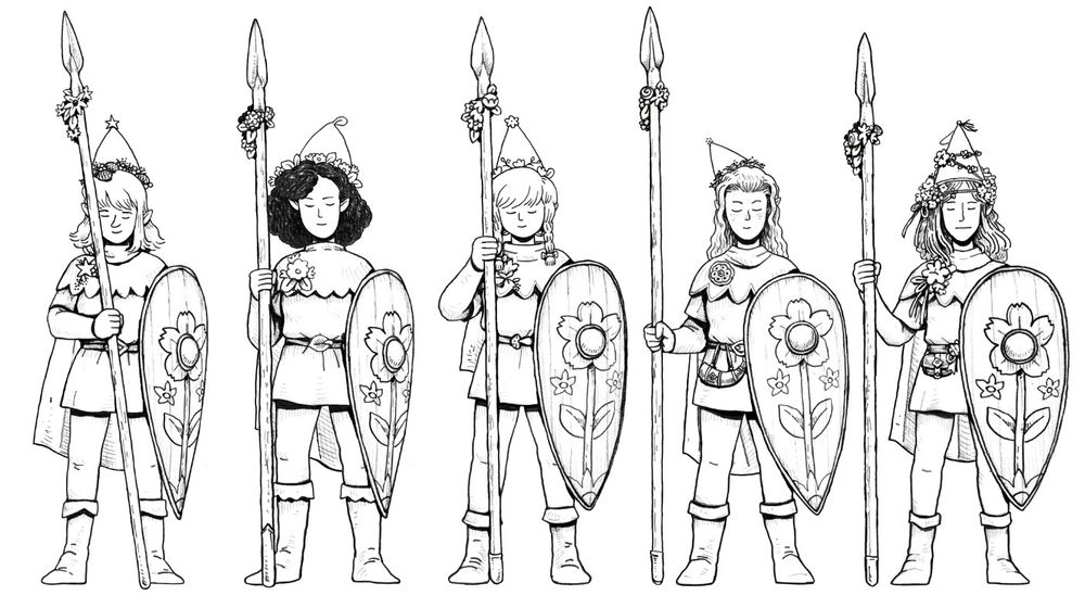 Ranks of elf spearmen... now with cloaks!