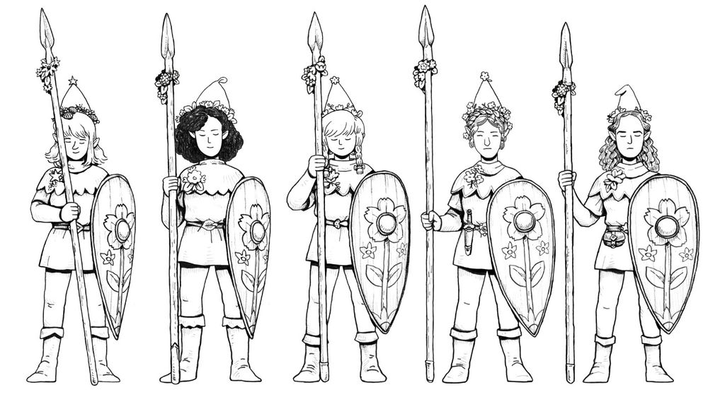 5 variant elf spearwomen