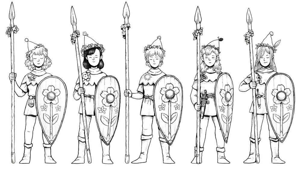 5 variant elf spearwomen