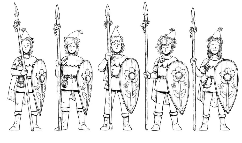 Ranks of elf spearmen... now with cloaks!