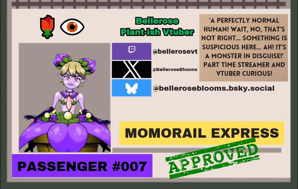 a train ticket for the momorail featuring bellerose