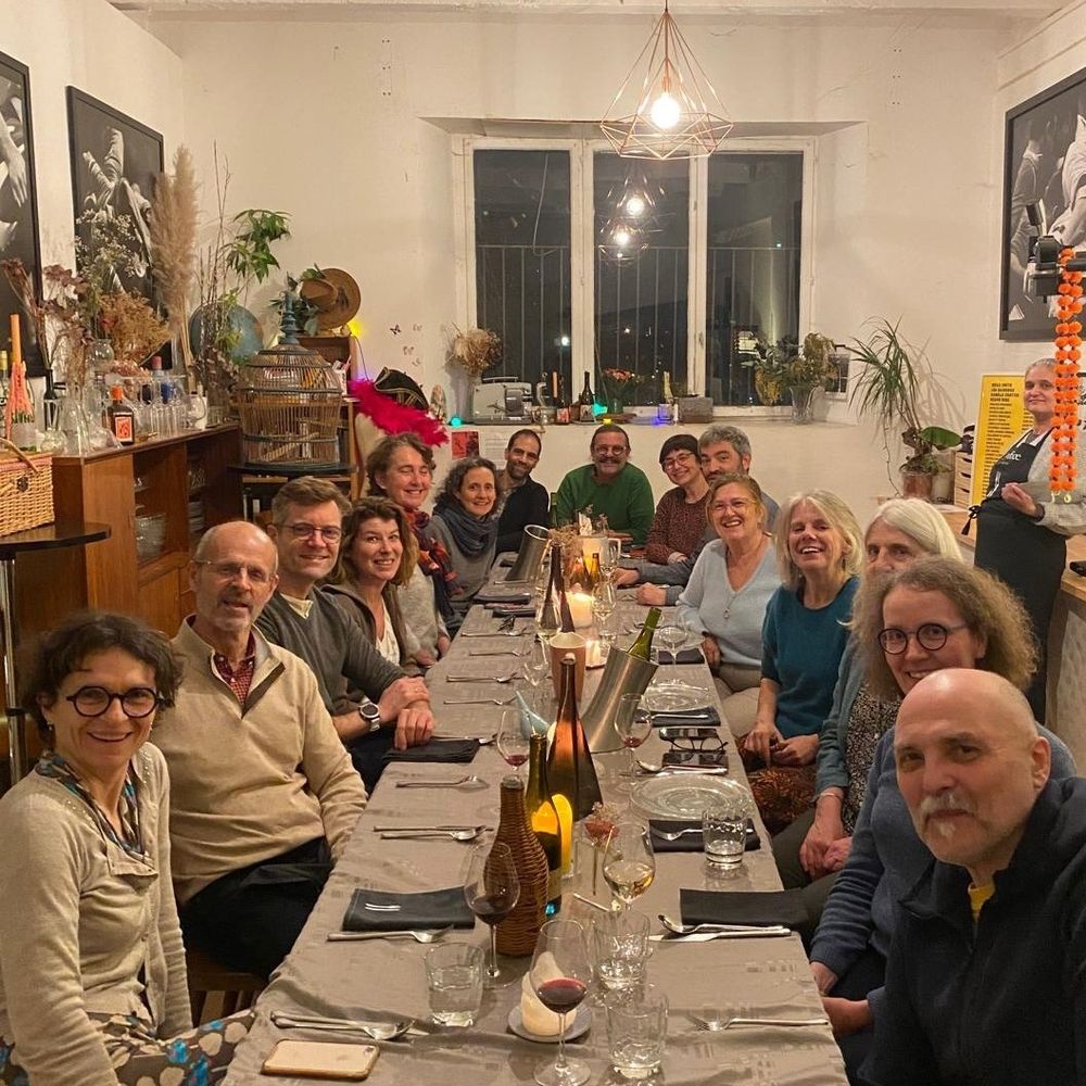 The CNRS section 22 enjoying a meal after 5 years of hard work!