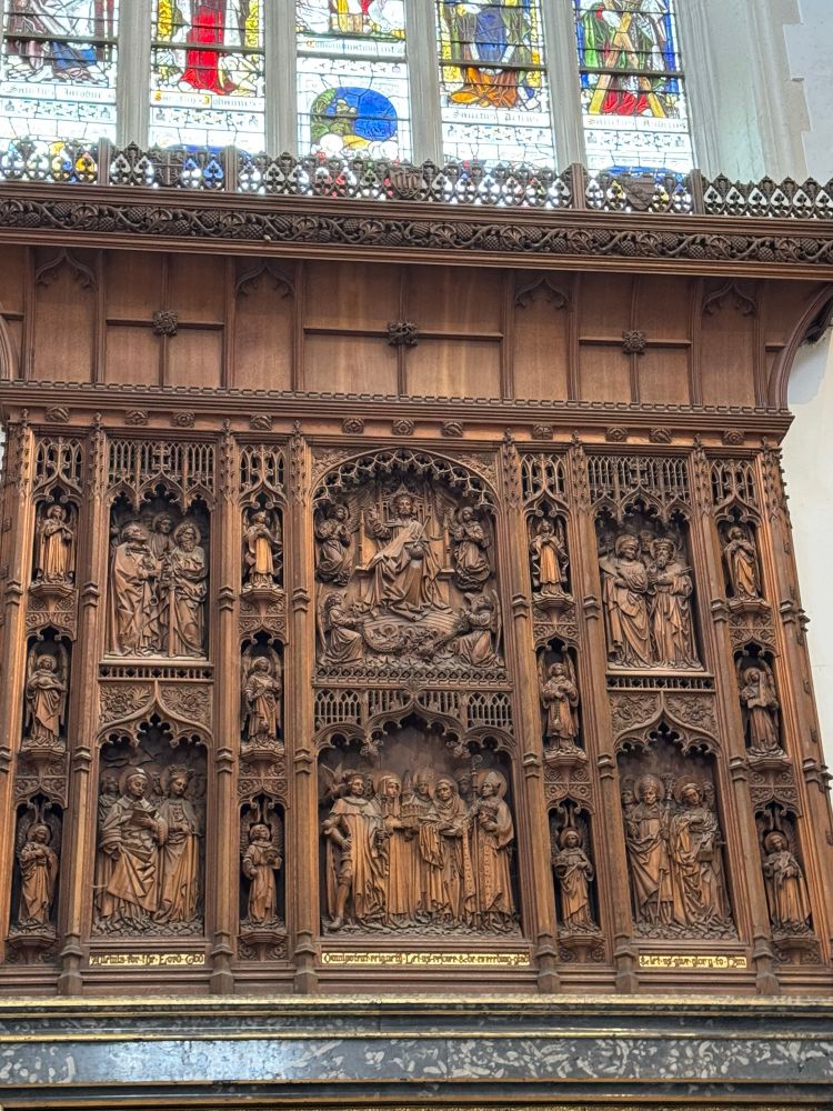 Carved wooden screen in St. Peter’s Chapel, Bishop Auckland 