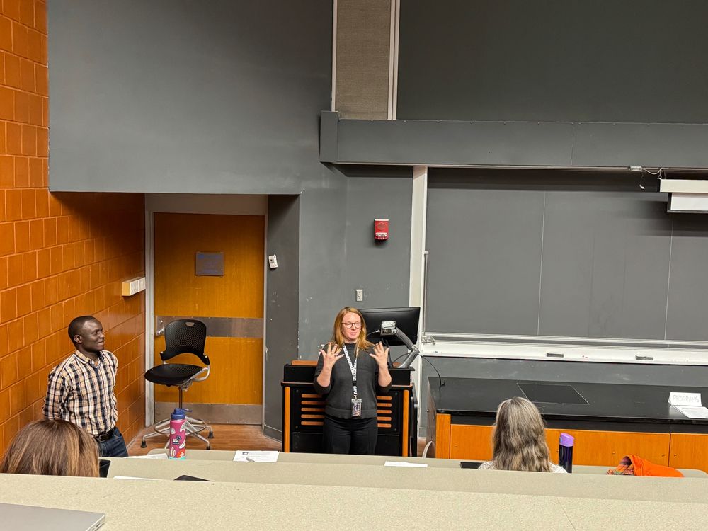 Student organizers giving closing comments